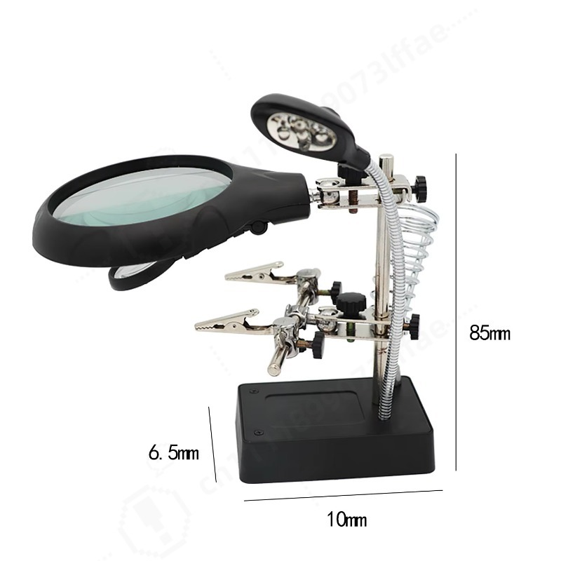Electronics Repair Workbench - แว่นขยายสำหรับงานเชื่อม 10X พร้อมไฟ LED ขาตั้งหัวแร้งไฟฟ้า โคมไฟสำหรับโต๊ะทำงาน