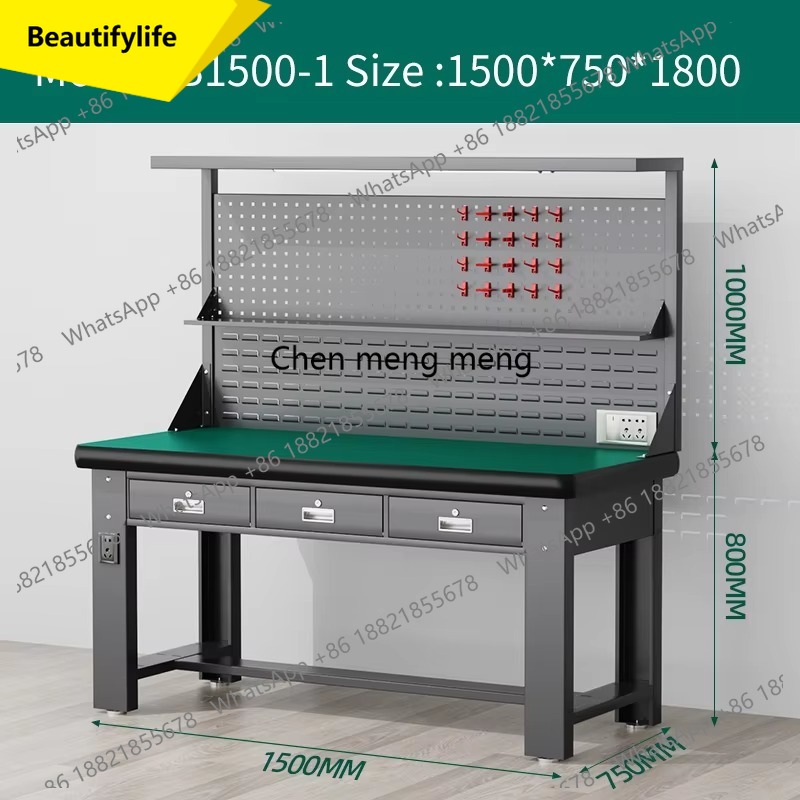 Electronics Repair Workbench - โต๊ะทำงานป้องกันไฟฟ้าสถิตย์ A55 พร้อมตู้สแตนเลสแบบหนา 5-8 ลิ้นชัก สำหรับงานซ่อมโทรศัพท์มือถือและสายการประกอบอุปกรณ์อิเล็กทรอนิกส์