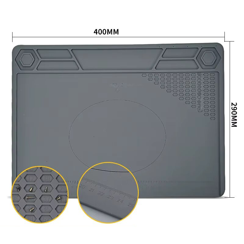 Electronics Repair Xbox - แผ่นรองซิลิโคนทนความร้อน TE-616 ขนาด 290x400 มม. สำหรับงานซ่อมอิเล็กทรอนิกส์